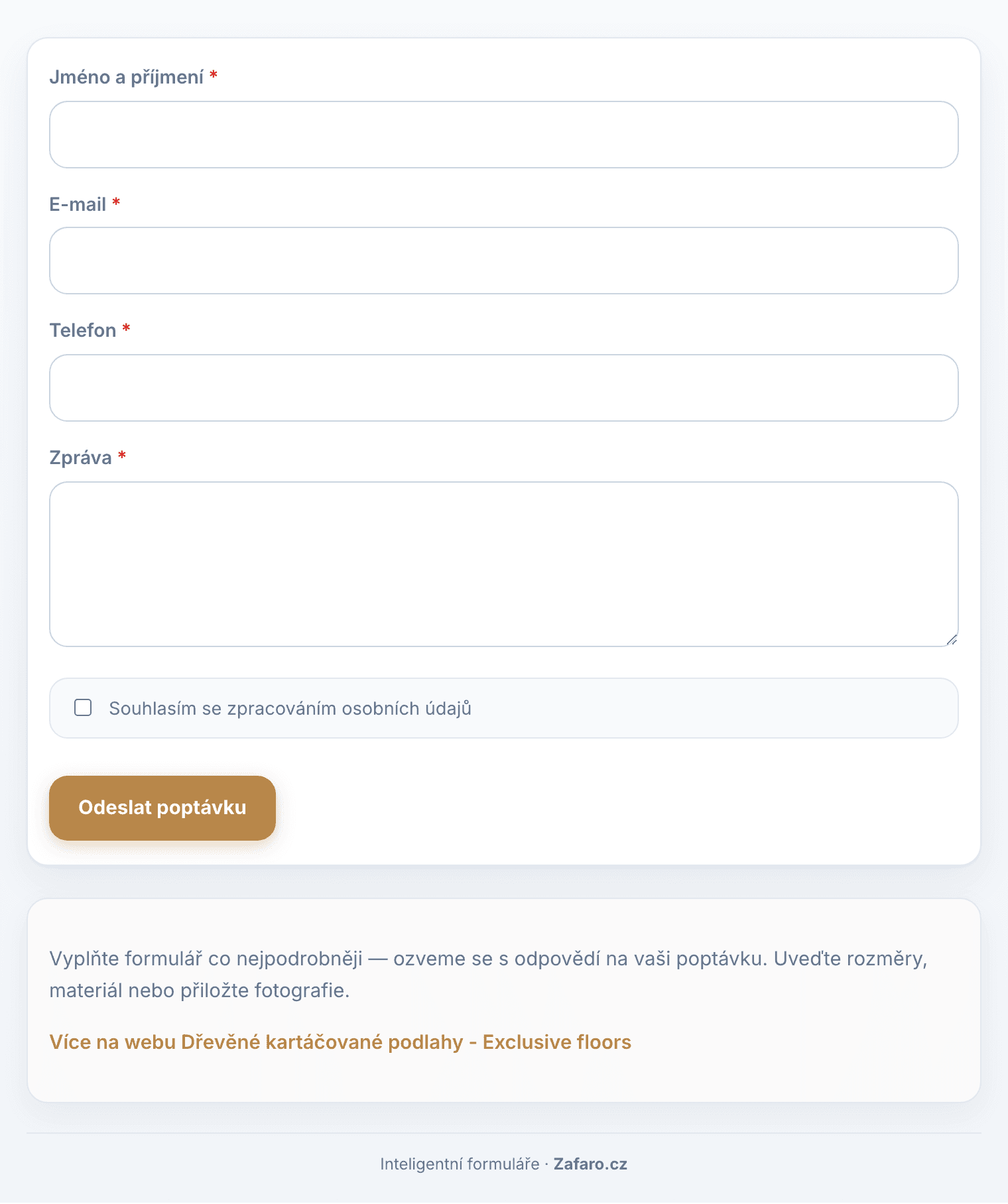 Kontaktní formulář Puluno Forms — desktop embed