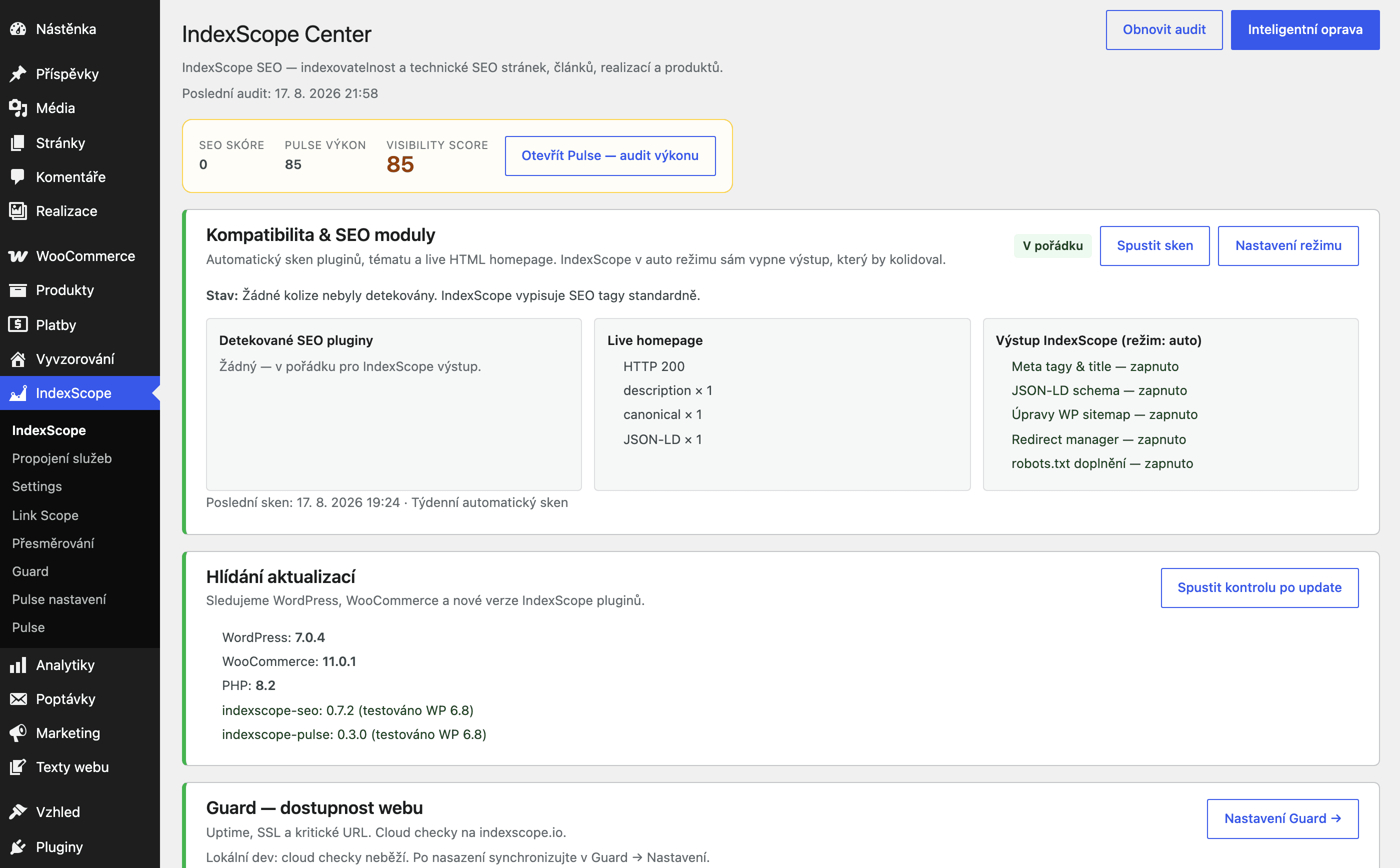 Puluno průzkumník — SEO audit URL